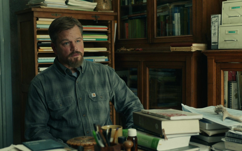 Carhartt Faded Check Flannel Shirt of Matt Damon as Bill Baker in Stillwater Movie (1)