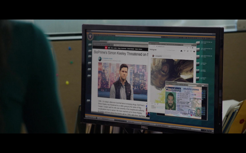 Dell Computer Monitors Used by Lex Scott Davis as FBI Detective Sarah Meeker in Sweet Girl (2021)