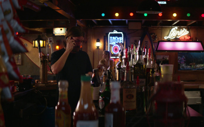Miller Lite and Leinie’s On Tap Beer Signs and Tito’s Vodka Bottle in Animal Kingdom S05E07 Splinter (2021)