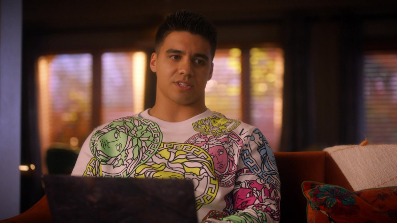 Versace Men’s Sweatshirt of Jordan Buhat as Vivek Shah in Grown-ish S04E08 Canceled (2021)