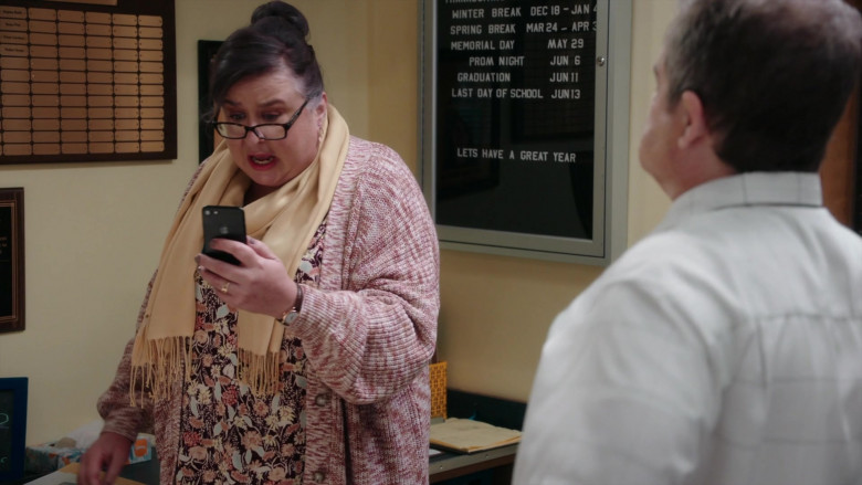 Apple iPhone Black Smartphone Held by Actress in A.P. Bio S04E03 An Oath to Rusty (2021)