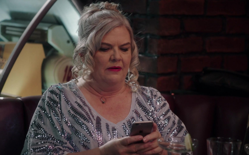 Apple iPhone Smartphone Used by Actress Paula Pell as Helen Demarcus in A.P. Bio S04E07 Malachi (2021)