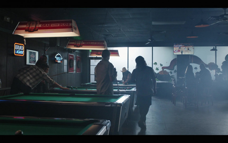 Bud Light and Busch Light Signs, Budweiser Beer Pool Table Lamps in Heels S01E04 Cutting Promos (2021)