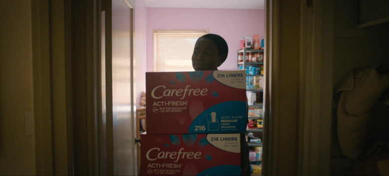 Carefree Acti-Fresh Panty Liners Held by Kirby Howell-Baptiste as JoJo Johnson in Queenpins (1)