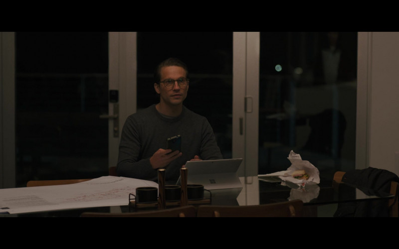 Microsoft Surface Tablet of Logan Marshall-Green as Henry in Intrusion (2021)