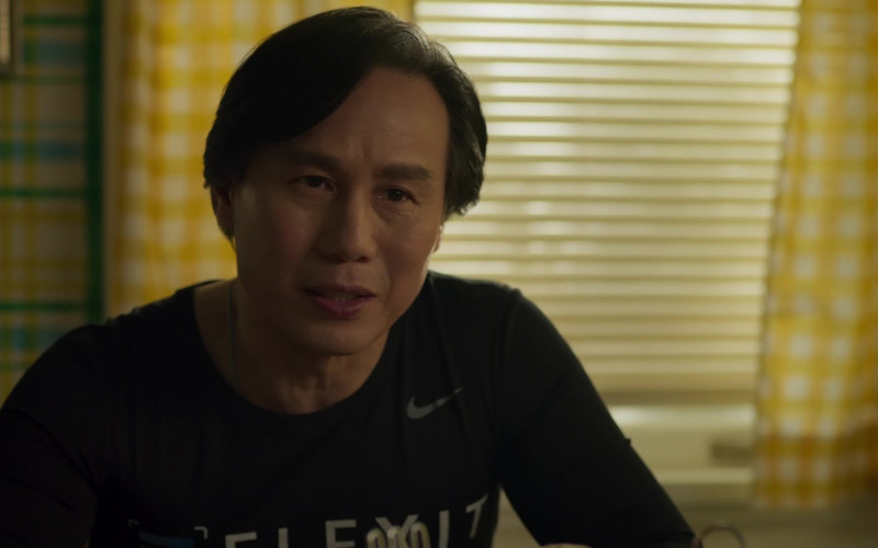 Nike T-Shirt of BD Wong as Wally in Awkwafina Is Nora From Queens S02E08 Shadow Acting (2021)