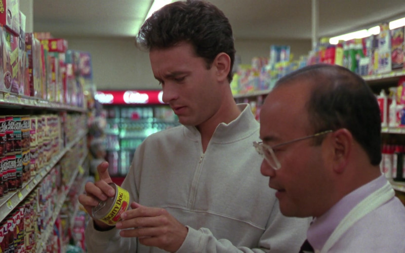 Pedigree, Alpo, Mighty Dog Food Held by Tom Hanks as Detective Scott Turner in Turner & Hooch (1989)