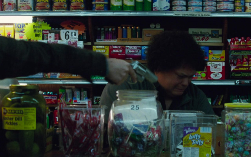 SPAM, Goya, Halls, Dutch Masters, Ricola, Luden's, 5-Hour Energy, Mentos, Laffy Taffy Candy in The Amazing Spider-Man 2 (2014)