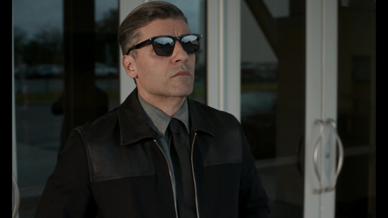 Saint Laurent 281 SL Square Frame Sunglasses of Oscar Isaac as William Tell in The Card Counter Movie (1)