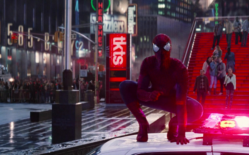 Twizzlers Candy and TKTS ticket booths Advertising in The Amazing Spider-Man 2 (2014)