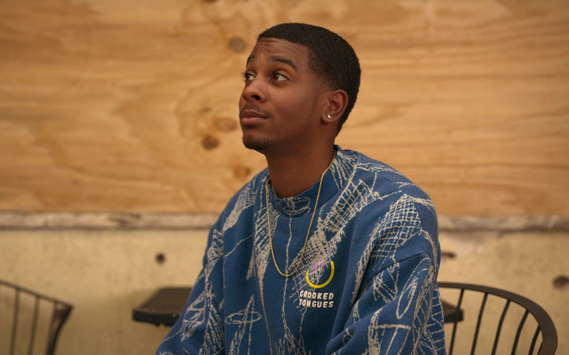 Crooked Tongues Sweatshirt of Brett Gray as Jamal Turner in On My Block S04E07 TV Show (2)