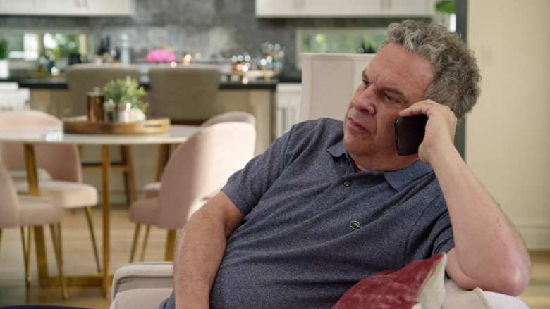 Lacoste Men's Grey Polo Shirt of Jeff Garlin as Jeff Greene in Curb Your Enthusiasm S11E01 The Five-Foot Fence (2021)