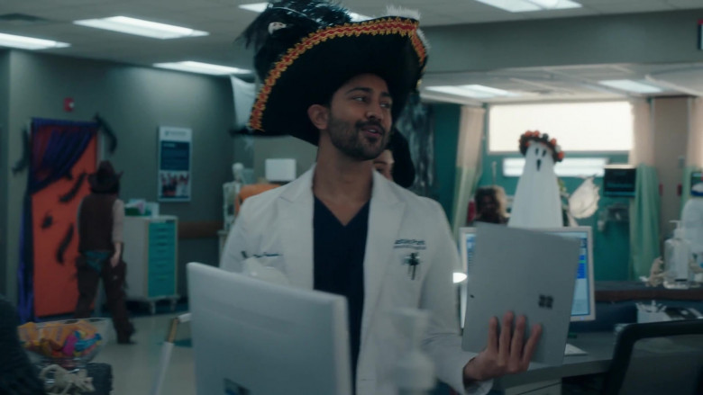 Microsoft Surface Tablet Held by Manish Dayal as Devon Pravesh in The Resident S05E05 The Thinnest Veil (2021)