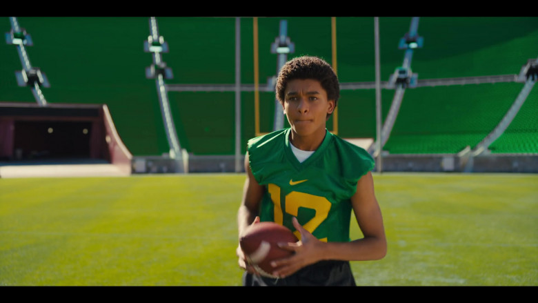 Nike Green Football Jersey Worn by Jaden Michael as Young Colin Kaepernick in Colin in Black & White S01E06 Dear Colin