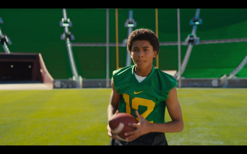Nike Green Football Jersey Worn by Jaden Michael as Young Colin Kaepernick in Colin in Black & White S01E06 "Dear Colin" (2021)