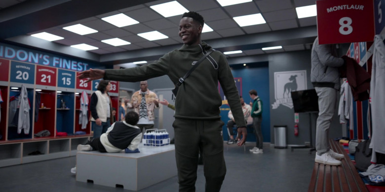 Nike Hoodie and Sweatpants Tracksuit of Toheeb Jimoh as Sam Obisanya in Ted Lasso S02E12 Inverting the Pyramid of Success (2021)