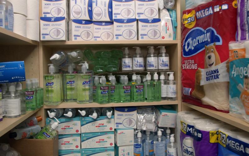 Purell and Suave Hand Sanitizers, Charmin, Angel Soft in Curb Your Enthusiasm S11E01 The Five-Foot Fence (2021)