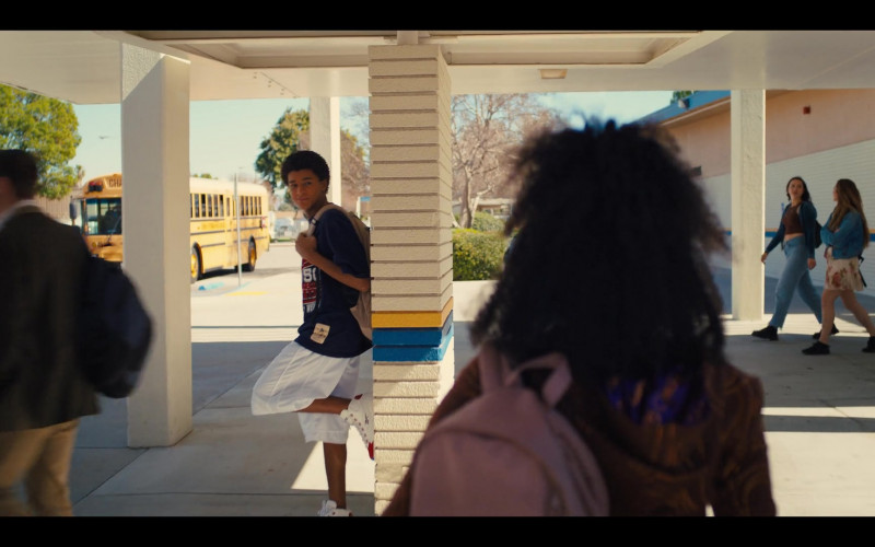 Reebok Men's HiTop Sneakers of Jaden Michael as Young Colin Kaepernick in Colin in Black & White S01E05 Crystal (2021)