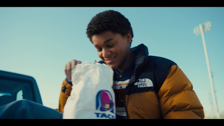 Taco Bell Fast Food Enjoyed by Jaden Michael as Young Colin Kaepernick in Colin in Black & White S01E06 Dear Colin (2021)