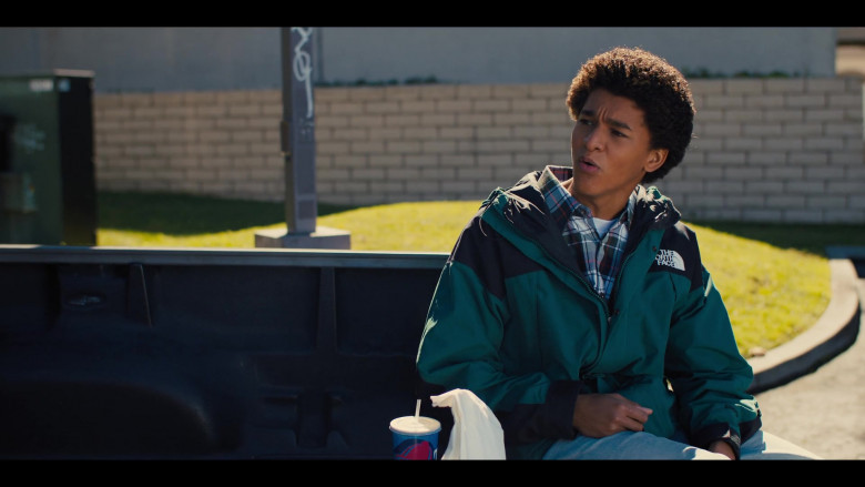 The North Face Jacket of Jaden Michael as Young Colin Kaepernick in Colin in Black & White S01E04 The Decision (2021)