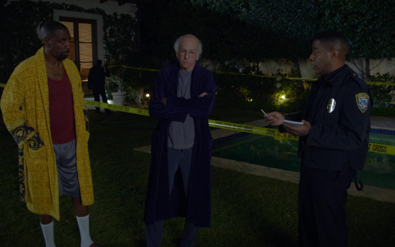 Versace Men's Bathrobe of J.B. Smoove as Leon Black in Curb Your Enthusiasm S11E01 The Five-Foot Fence (2021)