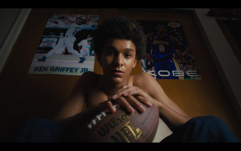 Wilson NFL Football Held by Jaden Michael as Young Colin Kaepernick in Colin in Black & White S01E06 "Dear Colin" (2021)