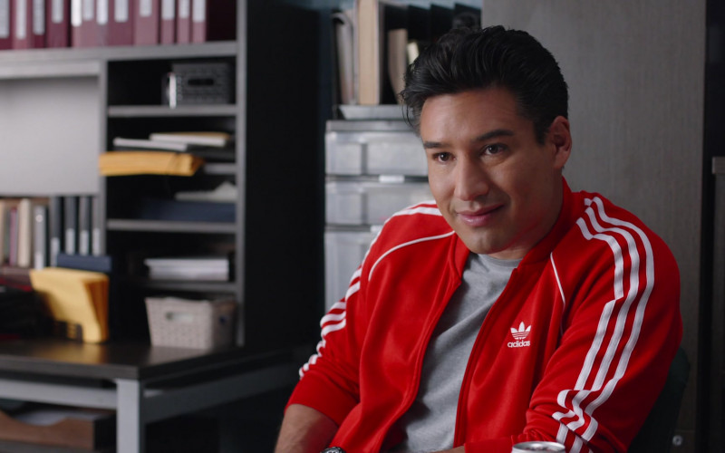 Adidas Red Jacket of Mario Lopez as A.C. Slater in Saved by the Bell S02E06 Wrestling with the Future (2021)