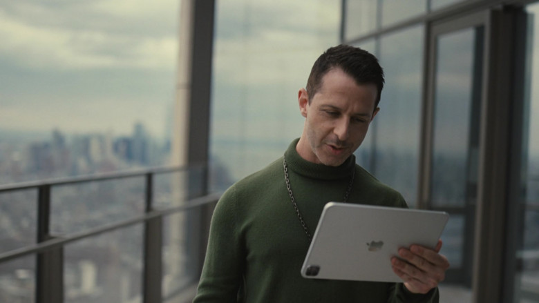 Apple iPad Pro Tablet of Jeremy Strong as Kendall Roy in Succession S03E07 Too Much Birthday (2021)