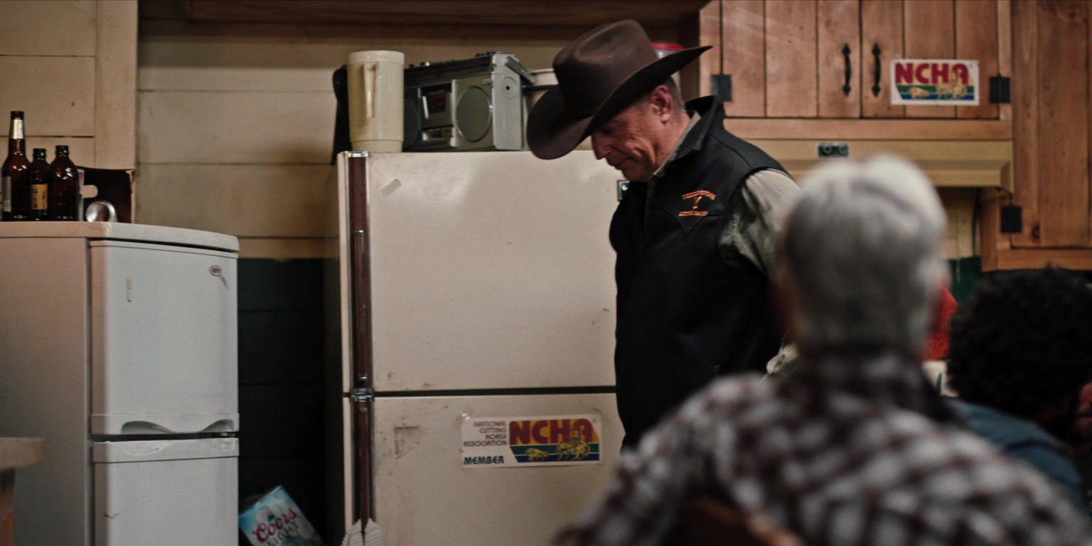 Coors Light Beer And NCHA (National Cutting Horse Association) Stickers In Yellowstone S04E01