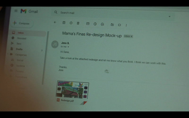 Gmail Email in Gentefied S02E05 Yessika’s Day Off (2021)