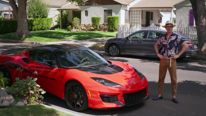 Lotus Evora GT Red Sports Car of Topher Grace as Tom in Home Economics S02E07 TV Show (1)