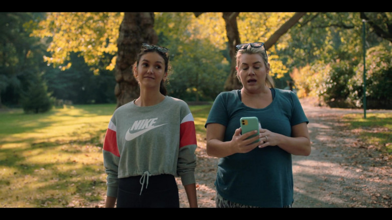 Nike Women’s Cropped Sweatshirt of Nina Dobrev as Natalie Bauer in Love Hard (2021)