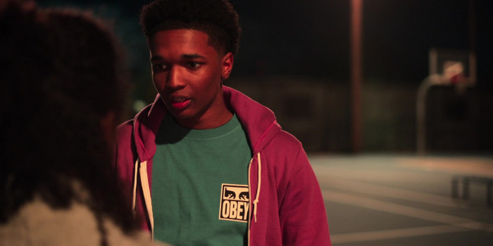 Obey Green Tee Of Isaiah R. Hill As Jace In Swagger S01E04 