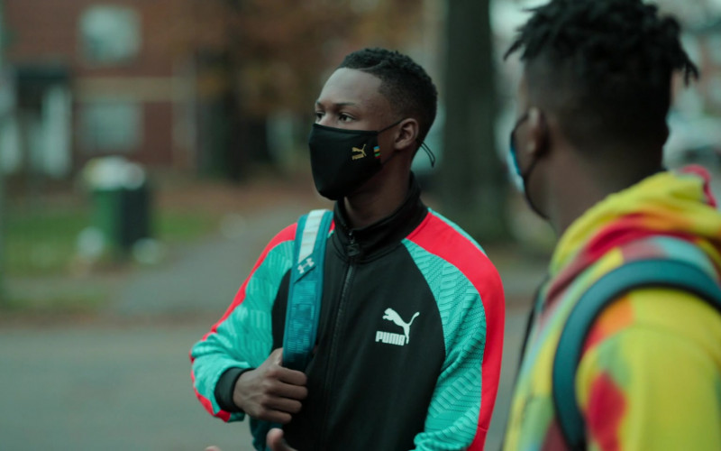 Puma Track Jacket, Face Mask and Under Armour Backpack in Swagger S01E07 #Radicals (2021)
