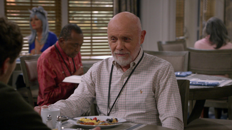 Ralph Lauren Shirt Worn by Hector Elizondo as Harry in B Positive S02E06 A Dishwasher, a Fire and a Remote Control (2021)