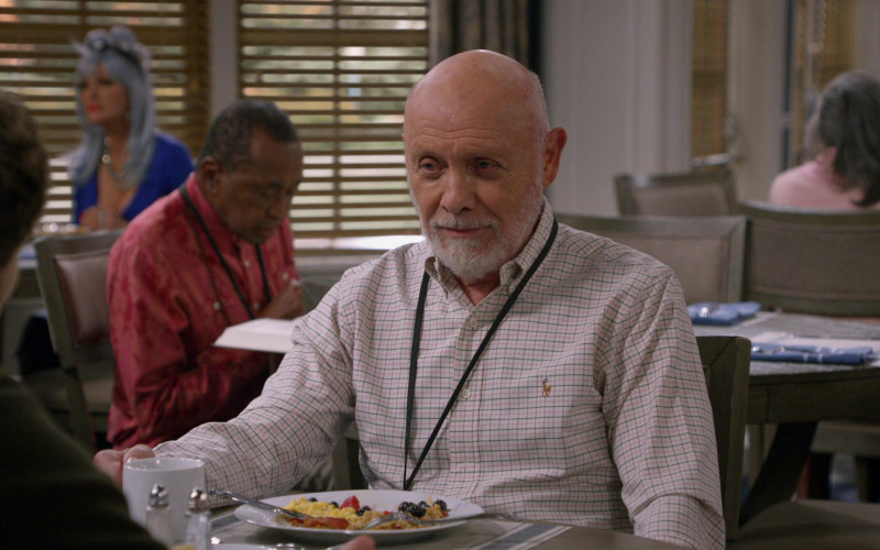 Ralph Lauren Shirt Worn by Hector Elizondo as Harry in B Positive S02E06 A Dishwasher, a Fire and a Remote Control (2021)