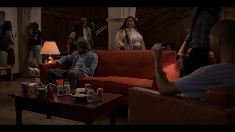 AHA Flavored Sparkling Water and Miller Lite Beer Cans in The Sex Lives of College Girls S01E08 The Surprise Party (2021)