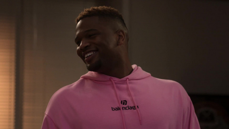 Balenciaga Men's Pink Hoodie in Power Book II Ghost S02E05 Coming Home to Roost (2021)