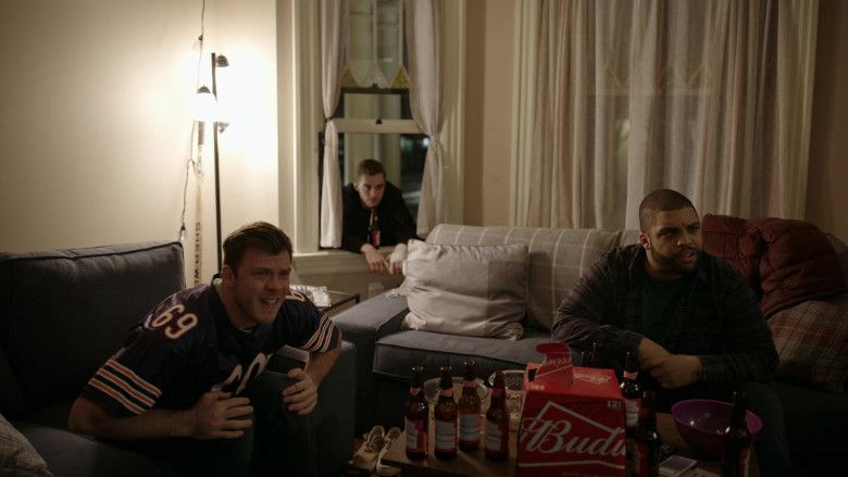 Budweiser Beer Enjoyed by Dave Franco as Ed Poole, O'Shea Jackson Jr. as Coop and Jimmy Tatro as Hal in The Now S01E10 We Gotta Drink Bud (2021)