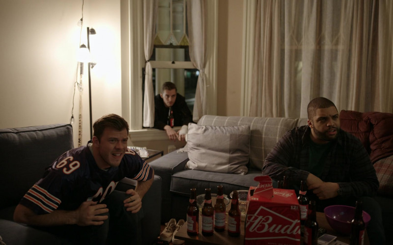 Budweiser Beer Enjoyed by Dave Franco as Ed Poole, O'Shea Jackson Jr. as Coop and Jimmy Tatro as Hal in The Now S01E10 We Gotta Drink Bud (2021)