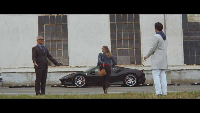 Ferrari F8 Tributo Black Sports Car in A California Christmas City Lights Movie (1)