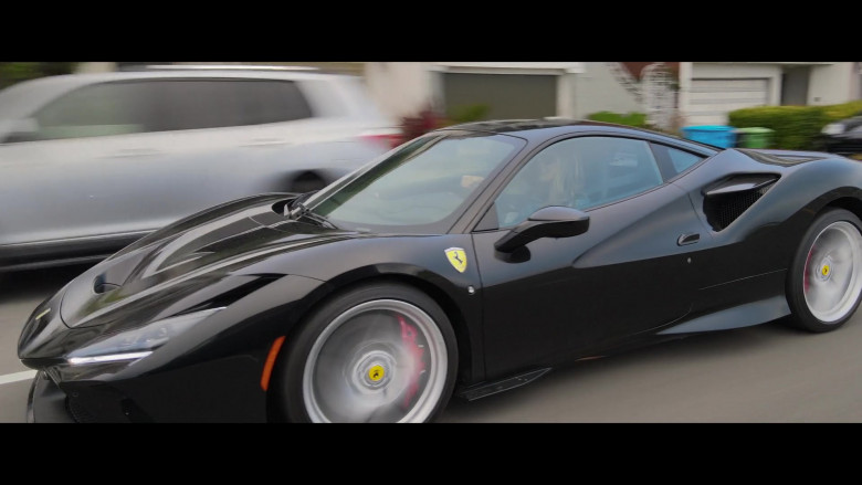 Ferrari F8 Tributo Black Sports Car in A California Christmas City Lights Movie (5)