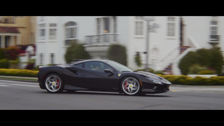 Ferrari F8 Tributo Black Sports Car in A California Christmas City Lights Movie (6)