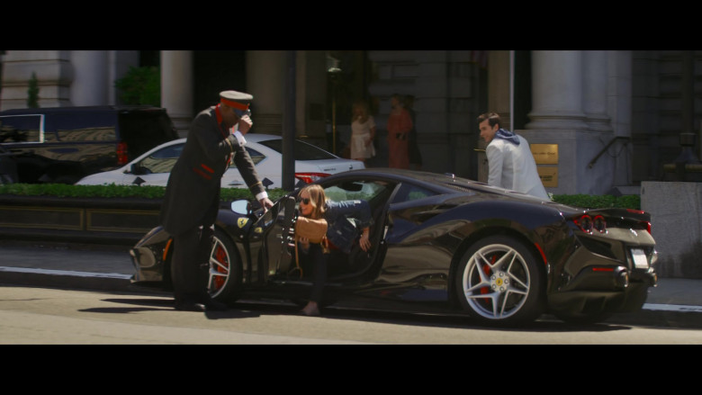 Ferrari F8 Tributo Black Sports Car in A California Christmas City Lights Movie (8)