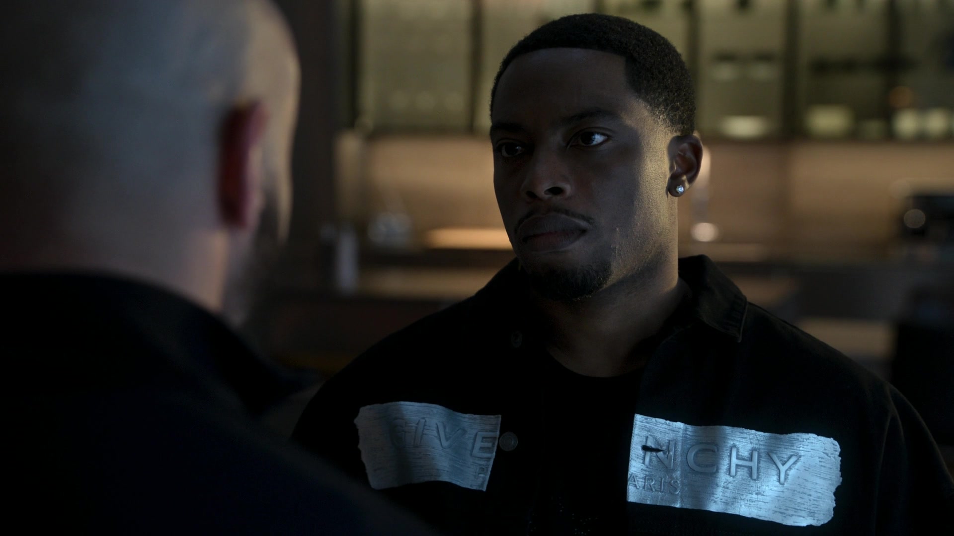Fendi black bomber jacket with collar logo worn by Cane Tejada (Woody  McClain) as seen in Power Book II: Ghost (S02E06)