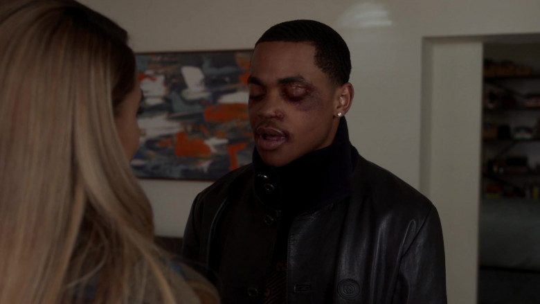 Gucci Leather Jacket of Michael Rainey Jr. as Tariq St. Patrick in Power Book II Ghost S02E05 Coming Home to Roost (2021)