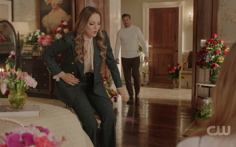 Gucci Women's Pantsuit Worn by Elizabeth Gillies as Fallon Carrington in Dynasty S05E01 "Let's Start Over Again" (2021)