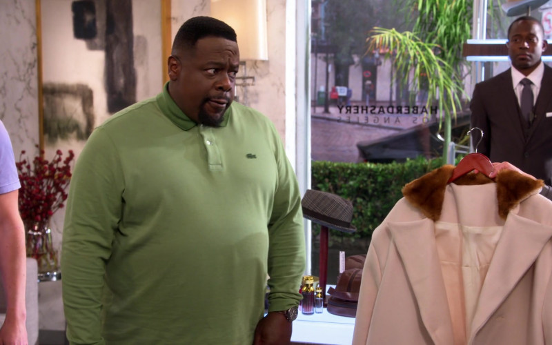 Lacoste Green Long Sleeved Shirt Worn by Cedric the Entertainer as Calvin Butler in The Neighborhood S04E09 Welcome to the Splurge (2021)