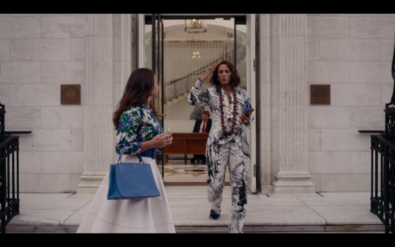 Louis Vuitton Capucines Cobalt Blue Bag of Kristin Davis as Charlotte York in And Just Like That… S01E04 Some of My Best Friends (2021)