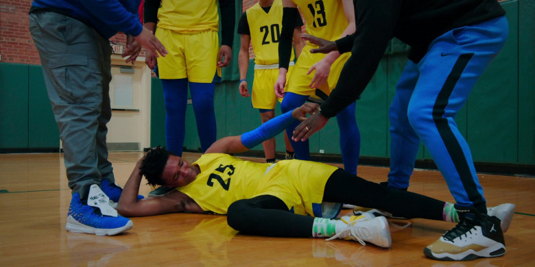 Nike Lebron 17 Blue Sneakers, Jordan B'Loyal Shoes and Nike Pants in Swagger S01E09 Follow-Through (2021)